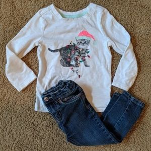 Holiday Kitty T-shirt & Jeans